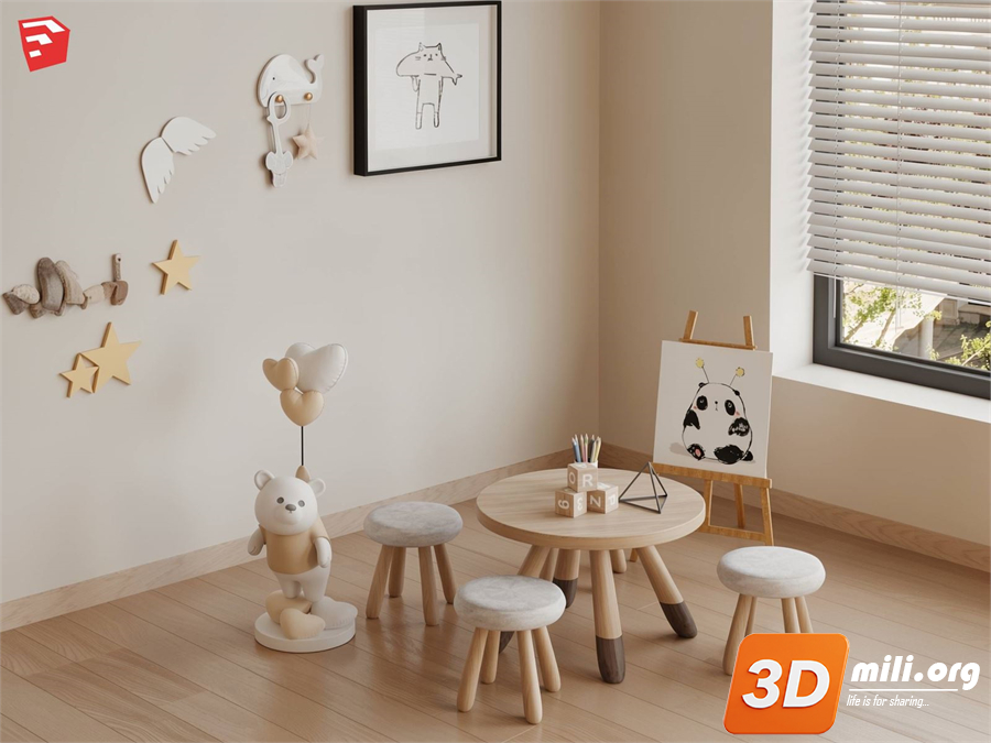 Kid's table and chairs Skp Files 